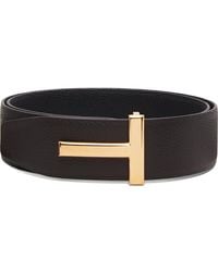 Tom Ford - Grain Leather T Icon Reversible Belt - Lyst