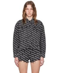 Alexander Wang - ブラック Falling Back ロゴ デニムジャケット - Lyst