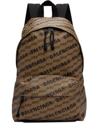 Balenciaga Signature Logo Backpack - Brown