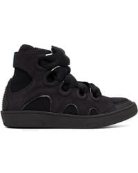 Lanvin - High Top Curb Knit Sneakers - Lyst