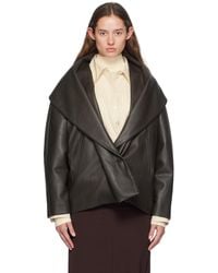 GIA STUDIOS - Shawl Collar Faux-Leather Jacket - Lyst
