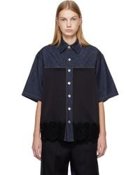 Stella McCartney - Satin Panel Short-sleeve Denim Shirt - Lyst