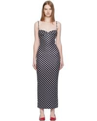 Miaou - Robe Midi Florence Noir Et Blanc - Lyst