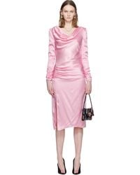 Valentino - Crepe Satin Midi Dress - Lyst