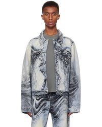 CAMPERLAB - Distorted Print Denim Jacket - Lyst