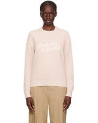 Maison Kitsuné - Pink Handwriting Sweater - Lyst