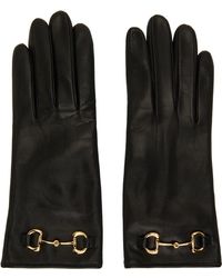 Gucci Horsebit Leather Gloves in Black - Save 14% | Lyst