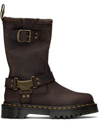 Dr. Martens - Anistone Hi Leather Biker Boots - Lyst