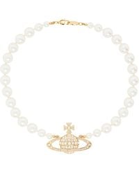 Vivienne Westwood - One Row Bas Relief Faux-Pearl Necklace - Lyst