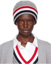 Thom Browne - Cable & Rib Merino Wool Rwb Stripe Beanie - Lyst