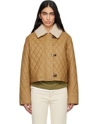 Burberry - Shearling Collar Quilted Cotton Howle Jacket - Lyst