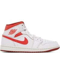 Nike - White & Red Air Jordan 1 Mid Se Sneakers - Lyst