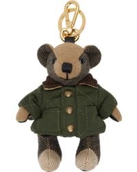 Burberry - Khaki Thomas Bear Charm Keychain - Lyst