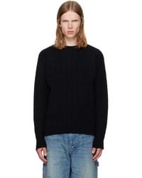 vowels - Cable Knit Crewneck Sweater - Lyst