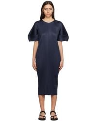 Pleats Please Issey Miyake - Navy Monthly Colors August Midi Dress - Lyst