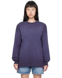Alexander Wang - T-shirt à manches longues mauve à logo gaufré - Lyst