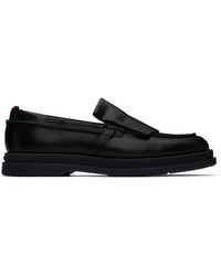HUGO - Leather Fringe Trim Loafers - Lyst