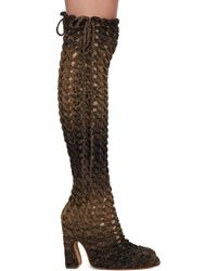 Isa Boulder - Bottes brun et noir en tricot câblé exclusives à ssense - Lyst