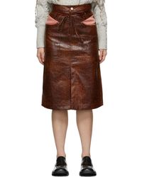 ANDERSSON BELL Amira Faux-leather Skirt - Brown