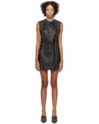 Acne Studios - Black Paneled Leather Minidress - Lyst
