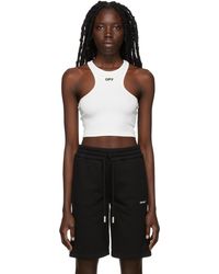 Off-White c/o Virgil Abloh - Off- Stamp Logo Basic Rowing Ribbed Tank Top - Lyst