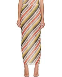 Jean Paul Gaultier - Mesh Printed Retro Stripe Maxi Skirt - Lyst