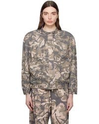 OPEN YY - Camouflage Bomber Jacket - Lyst