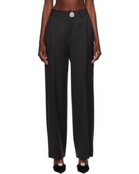 Area - Black Slit Trousers - Lyst