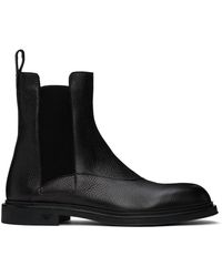 Emporio Armani - Grained Leather Chelsea Boots - Lyst