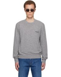 Givenchy - Pull Gris En Laine Et Cachemire À Logo Brodé - Lyst