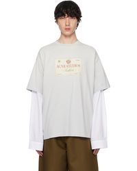 Acne Studios - グレー＆ホワイト レイヤード プリントTシャツ - Lyst