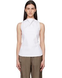 Rohe - Haut Blanc À Arrière Ouvert En Coton Froissé - Lyst