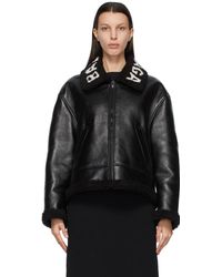 Balenciaga Leather Woman Black Cocoon Aviator Jacket - Save 23% - Lyst