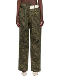 ANDERSSON BELL - Khaki Leopard Cross-Over Wide Jeans - Lyst