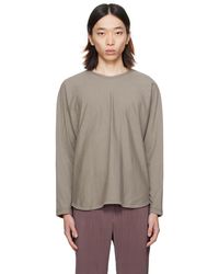 Homme Plissé Issey Miyake - Homme Plissé Issey Miyake Taupe Release-t 1 Long Sleeve T-shirt - Lyst