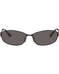 Balenciaga - Black Mercury Oval Sunglasses - Lyst