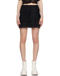 MSGM - Mini-jupe noire à ourlet festonné - Lyst