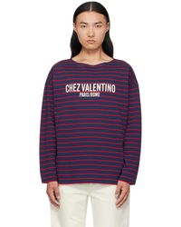 Valentino - 'Chez Print Long-Sleeved Cotton T-Shirt - Lyst