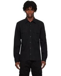 C.P. Company - C.p. Company Black Garment-dyed Shirt - Lyst