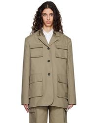 REMAIN Birger Christensen - Taupe Pocket Blazer - Lyst