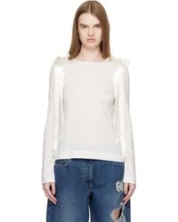 Simone Rocha - Off- Bow Ribbon Tail Long Sleeve T-Shirt - Lyst