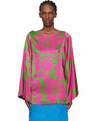 Dries Van Noten - Satin Print Blouse - Lyst
