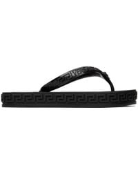 Versace - Black Greca Sandals - Lyst