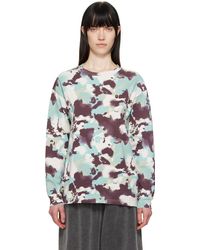 A Bathing Ape - T-Shirt À Manches Longues Bleu Et Mauve À Motif Camouflage Map - Lyst