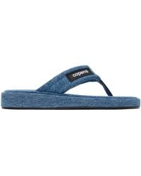 Coperni - Tongs bleues en denim à écusson à logo - Lyst