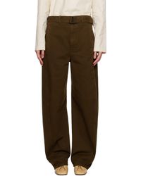 Lemaire - Brown Twisted Belted Jeans - Lyst
