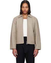 sunflower - Taupe Short Leather Jacket - Lyst