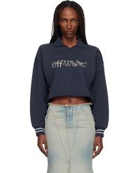 Off-White c/o Virgil Abloh - Embroidered Script Polo Sweater - Lyst