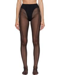 Mugler - Collant Noir - Lyst