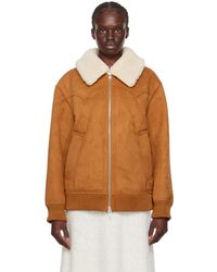 Stand Studio - Tan Lillee Faux-shearling Jacket - Lyst